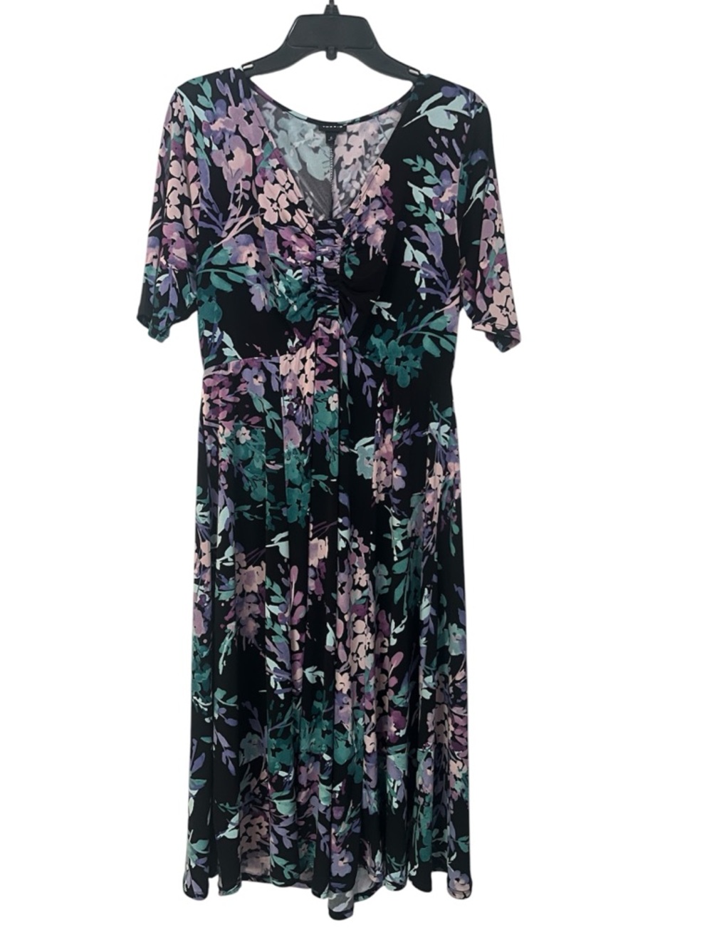 torrid Black Maxi Dress with Purple, Teal & Pink Floral Print - Picture 2 of 5